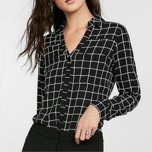 Express portofino shirt windowpane pattern, small
